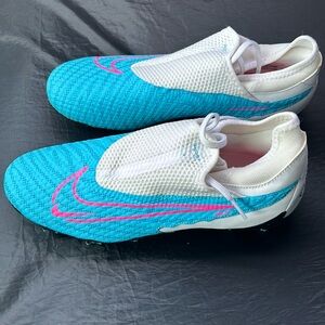 NIKE PHANTOM GX PRO DF FIRM GROUND SOCCER CLEATS (BALTIC BLUE/PINK BLAST) 7.5